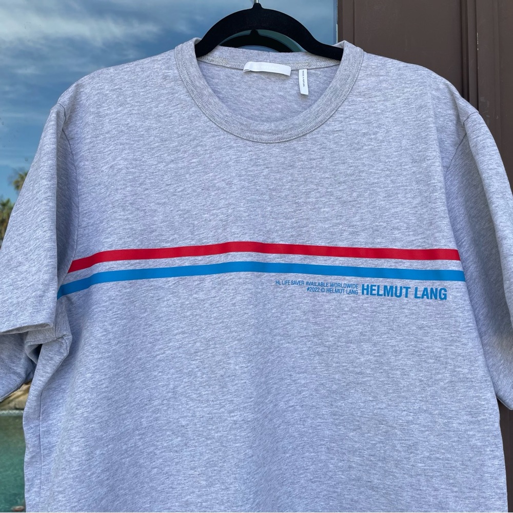 Helmut Lang Lifesaver Grey Crew Tee XL
